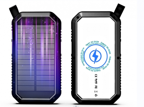 Solar wireless charging power bank 20000MAH LED strong light illumination flashlight charging treasure full capacity customization