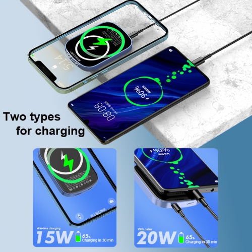 Portable Modern-type Wireless Charger Fast Charging Powerbank with Charging Treasure 10000mAh Fashion Gift Mobile Powerbank