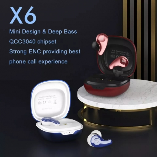 TWS耳机BT5.1立体声重低音耳机迷你入耳式ENC降噪无线耳塞带无线充