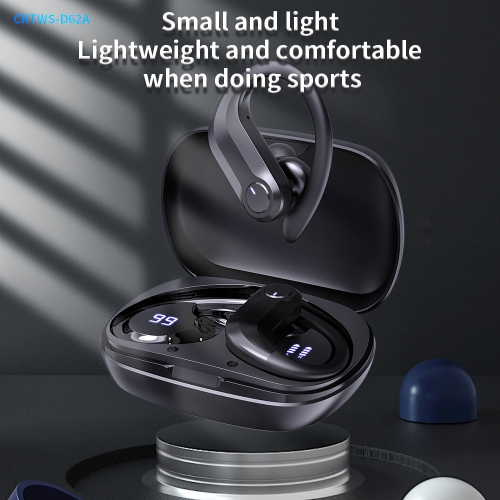2023 new earhook wireless earphone sports bluetooth earbuds TWS true wireless LED digital display charging case magnetic custom
