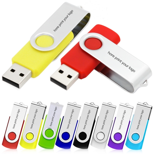 Advertising gift rotation U disk custom engraving creative publicity exhibition high-speed USB disk metal clip