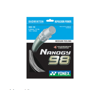 YONEX STRING Nanogy 98 Silver Grey Single Package 10M