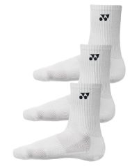 Yonex Crew Socks 8422 (Pack of 3)-White-S (22CM-25CM)