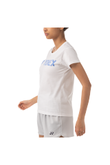 Yonex WOMEN’S T-SHIRT 16512EX White / Sax color(Cotton)