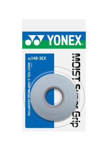 YONEX Moist Super Grip (3wraps) (AC148-3EX)-White