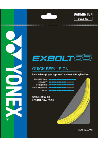 YONEX STRING EXBOLT63 Yellow color Single Package 10M