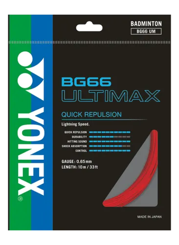 YONEX STRING BG66Ultimax Red  Single Package 10M