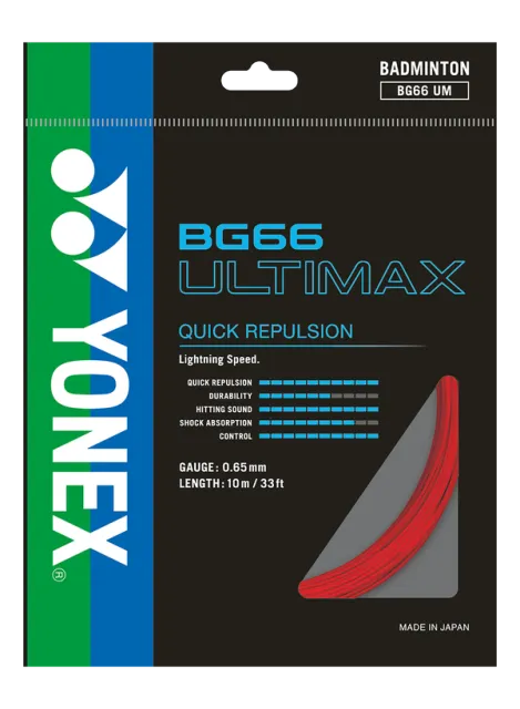 YONEX STRING BG66Ultimax Red  Single Package 10M