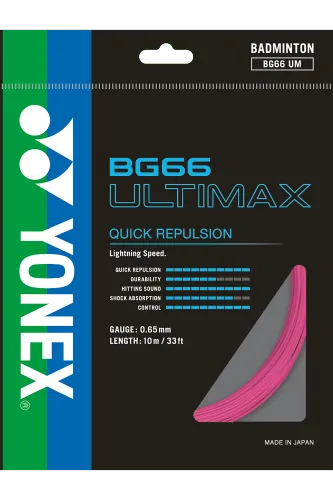 YONEX STRING BG66Ultimax Pink Single Package 10M