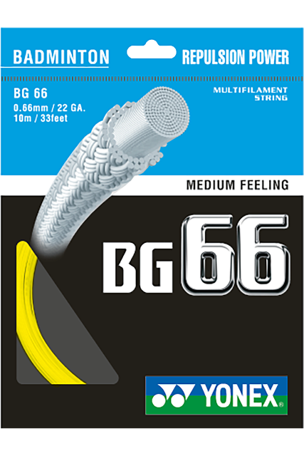 YONEX STRING BG66 Yellow Single Package 10M