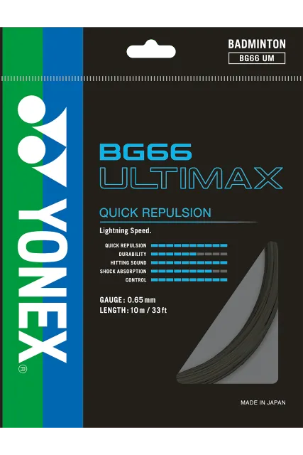 YONEX STRING BG66Ultimax Black Single Package 10M