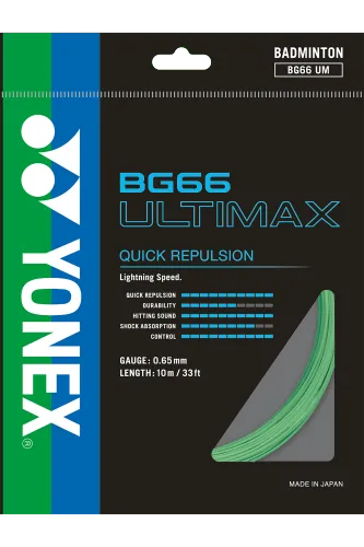 YONEX STRING BG66 Ultimax Light Green Single Package 10M