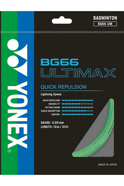 YONEX STRING BG66Ultimax Light Green Single Package 10M