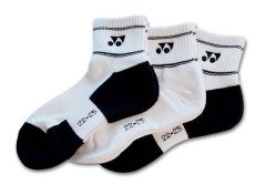 Yonex Crew Socks 8423 (Pack of 3:2 of Black, 1 of White)-M (25CM-28CM)
