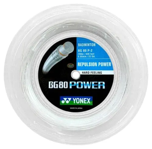 YONEX STRING BG80Power White (200m Coil)