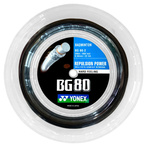 YONEX STRING BG80 B/String Black Color (200m Coil)