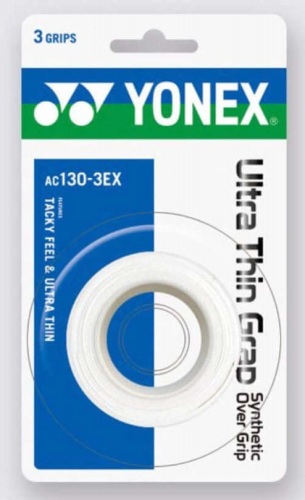 YONEX Ultra Thin Grap (3 Wraps) (AC130-3EX)-White