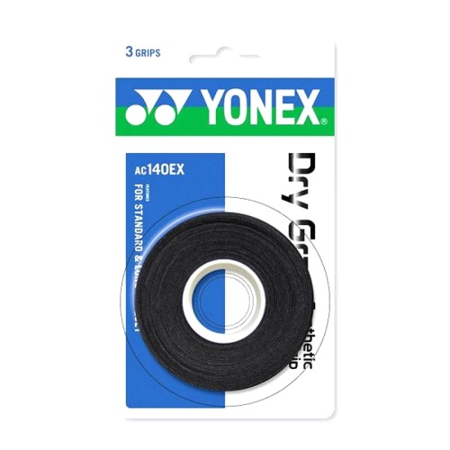 YONEX Dry Strong Over Grip- (AC140EX)  (3 wraps) Black Color