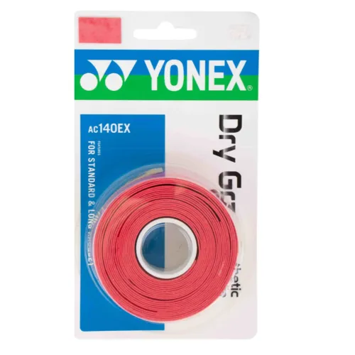 YONEX Dry Strong Over Grip-Coral Red  (AC140EX)  (3 wraps)
