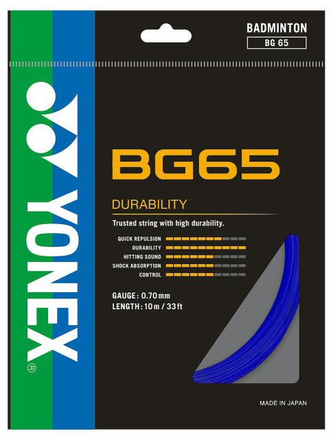 YONEX STRING BG65 Blue Single Package 10M