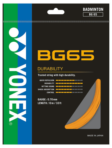 YONEX STRING BG65 Orange Single Package 10M