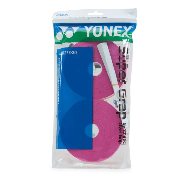 YONEX Super Grap Grip 30 Pack Coil-Pink (AC102EX30)