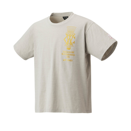 YONEX 2023 BWF Mens T-Shirt YOB23190EX Sand Beige Color