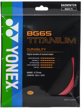 YONEX STRING BG65Ti Red 10M Single Package