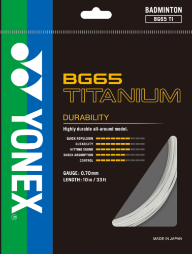YONEX STRING BG65Ti WHITE 10M Single Package