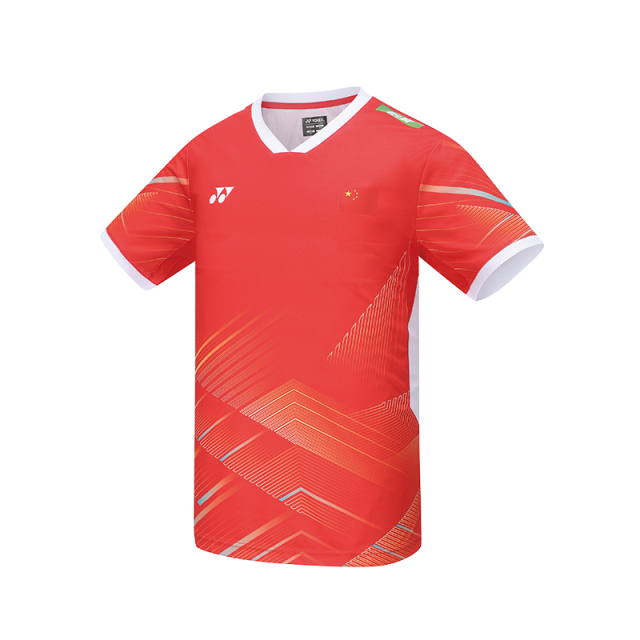 YONEX 2023 China National Team Mens CrewNeck Shirt 10590EX-Clear Red