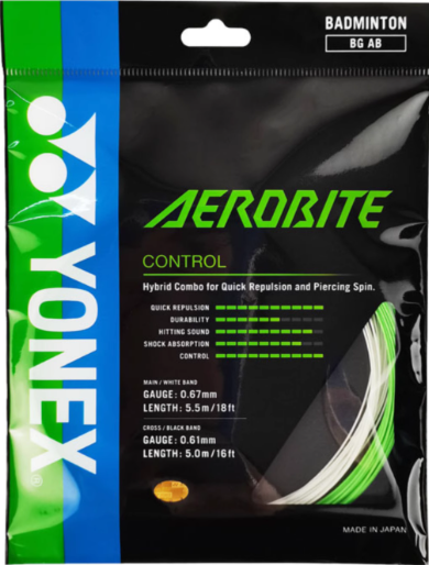 YONEX STRING BG AeroBite White/Green 10M Single Package