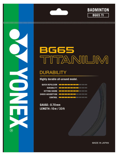 YONEX STRING BG65Ti Black 10M Single Package