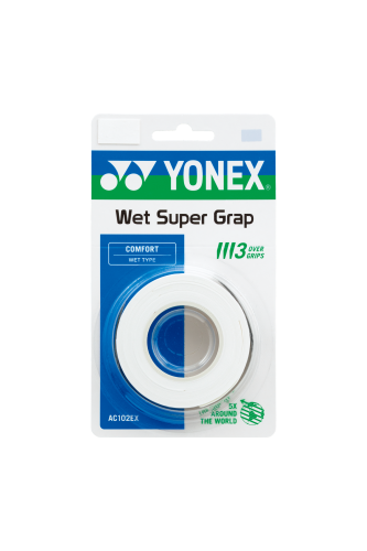 YONEX Super Grap Grip(3 wraps)-White (AC102EX)WET SUPER GRAP