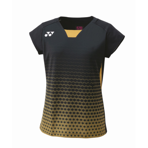 YONEX 2024 Womens Crew Neck Shirt Japan National Team 20822YX-Black Gold Color Delivery Free