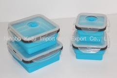 Collapsible Meal Prep Container For Kitchen with Airtight Plastic Lids