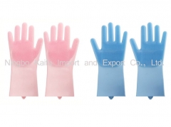 Cleaning Gloves, Reusable Magic Silicone Gloves with Wash Scrubber, Heat Resistant Cleaning Gloves for Kitchen,Car, Bathroom