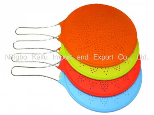 Kitchen Multi-functional Splatter Screen Flat Strainer with Steel Handle