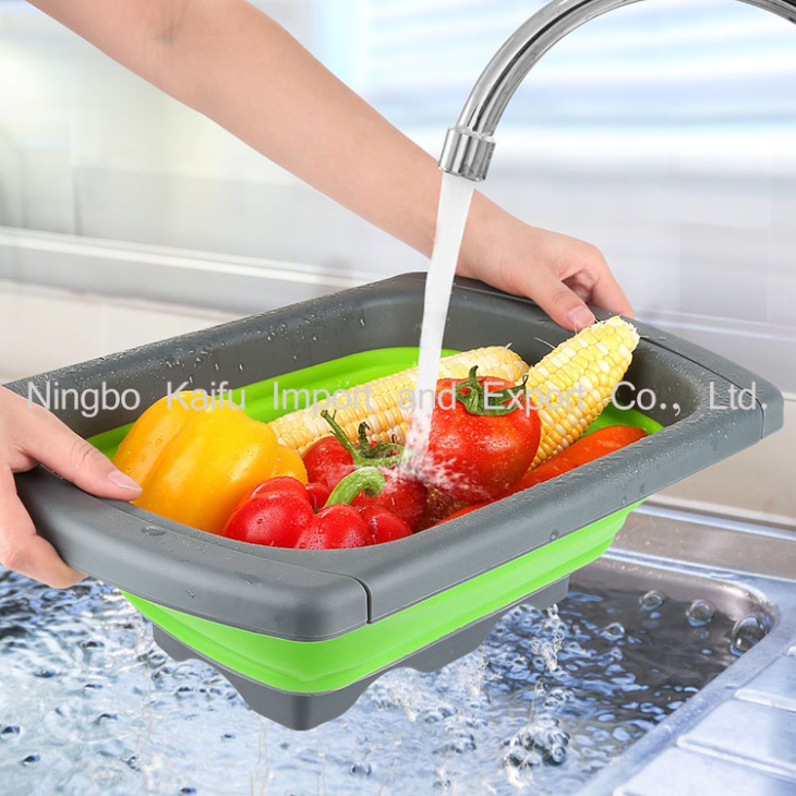 Extendable Handles Colander Kitchen Strainer Foldable Wash Colander Foldable Vegetable Strainer Collapsible Fruit Washing Basket