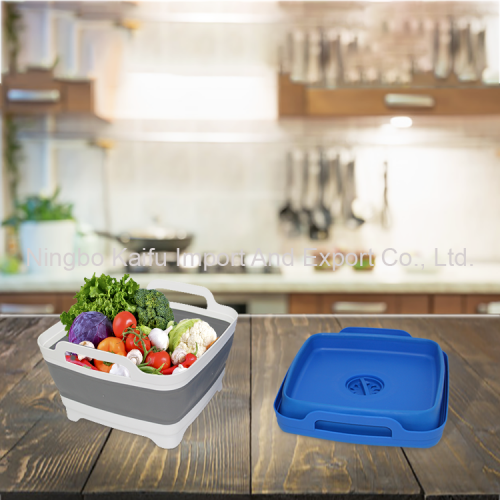 Collapsible Wash Basin Folding Wash Tub Portable Dishpan Draining Basket Dish Rack Vegetable Sink Colander