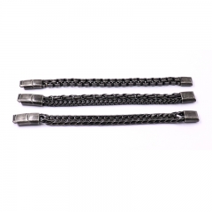 Personalized Adjustable Size Vintage Black Stainless Steel Bracelet For Men