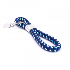 European & American Popular Nylon Rope Stainless Steel Keychain