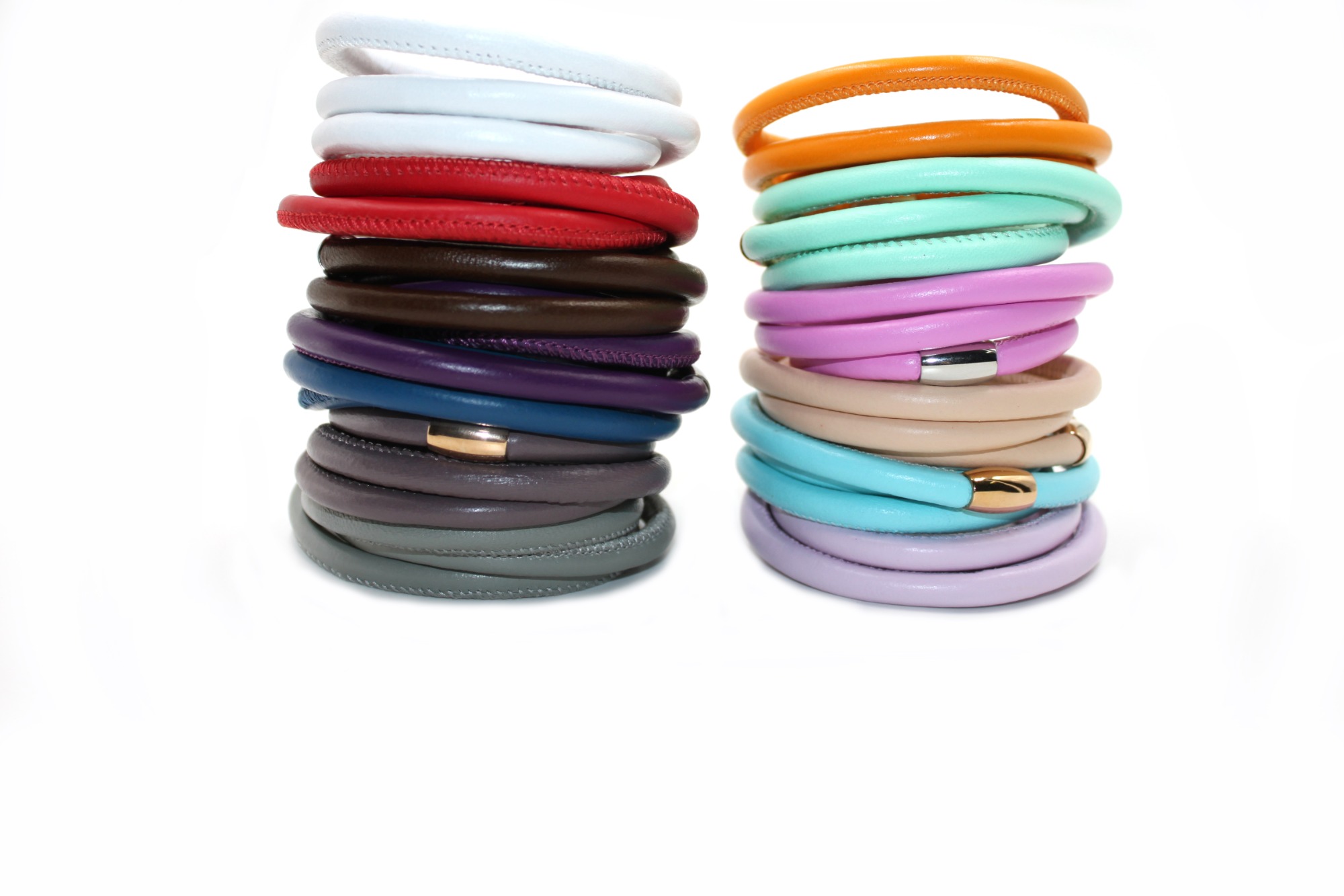Colorful Soft Sheep Leather Bracelet With Charms
