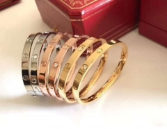 Luxury Brand Top Quality Bling Crystal Stainless Steel Bangle
