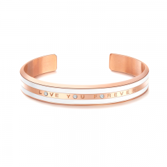 Love You Forever Top Quality Rose Gold Stainless Steel Cuff Bangles