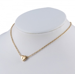 Ins Popular 18k Gold Plated Stainless Steel Alphabets Engraved Heart Pendant Necklace For Girl Friends