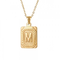 Gold Plated Stainless Steel Initial Pendant Letter Necklace Chain Personalized Name Necklace with Initials