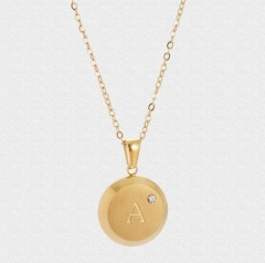 New Fashion 18K Gold Plated Necklace Engraved Initial Jewelry Initial Necklace Alphabet Letter