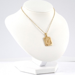 Gold Plated Stainless Steel Initial Pendant Letter Necklace Chain Personalized Name Necklace with Initials