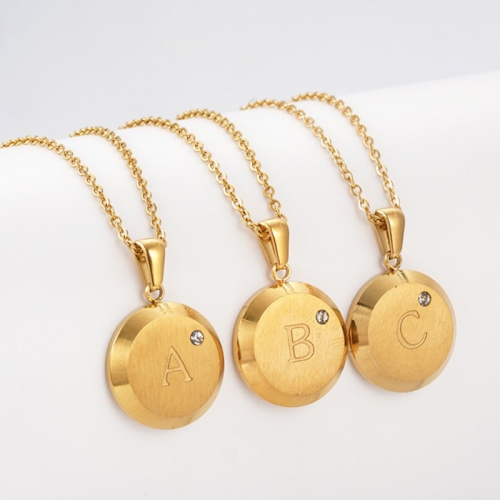 New Fashion 18K Gold Plated Necklace Engraved Initial Jewelry Initial Necklace Alphabet Letter