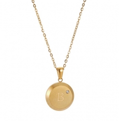 New Fashion 18K Gold Plated Necklace Engraved Initial Jewelry Initial Necklace Alphabet Letter